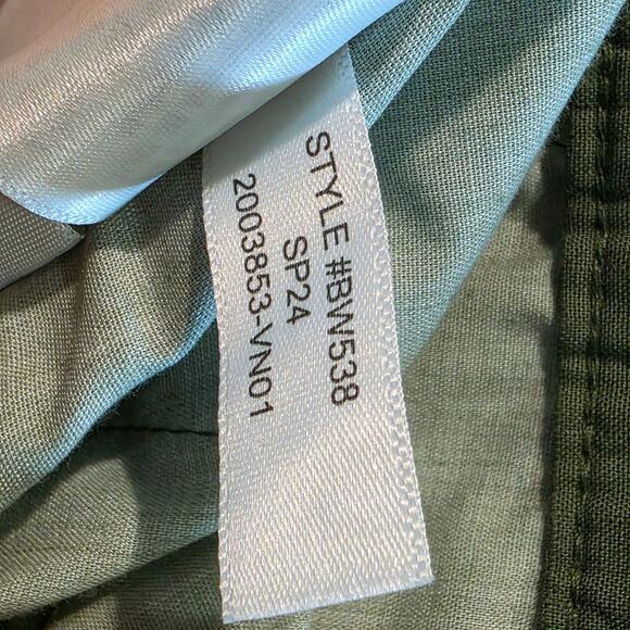 J. Crew Cargo Pants Ripstop Cotton Sz 31 12 Green Straight Leg Crop High Rise - Picture 15 of 15